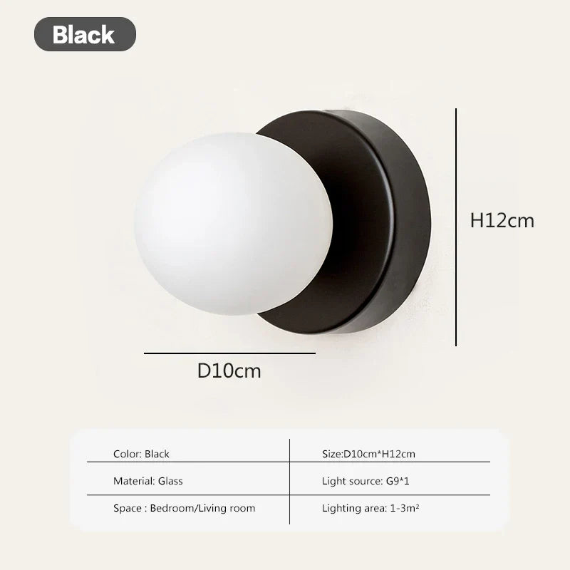 Royaleva Nordic LED Glasvägglampa – Minimalistisk Orb Sconce för Moderna Interiörer Carvallo
