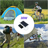 Carvallo 30W Solpanel | Bärbar USB-laddare | Vattentät & Fällbar | För utomhus, vandring & camping Carvallo