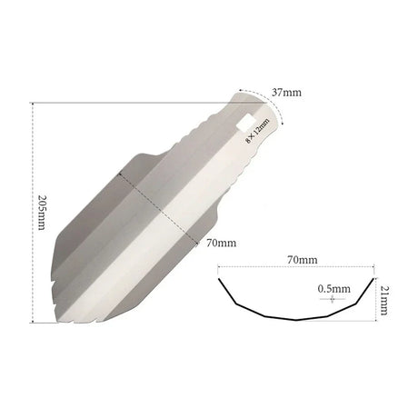 Carvallo UltraSpade Titan-handspade ultralätt | För camping, vandring & trädgård | Med karbinhake & väska Carvallo