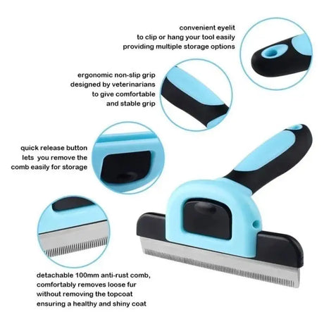 Carvallo Underullborste för hundar & katter | Dubbelsidig & Utbytbar blad | Utreda & Hårborttagning Carvallo