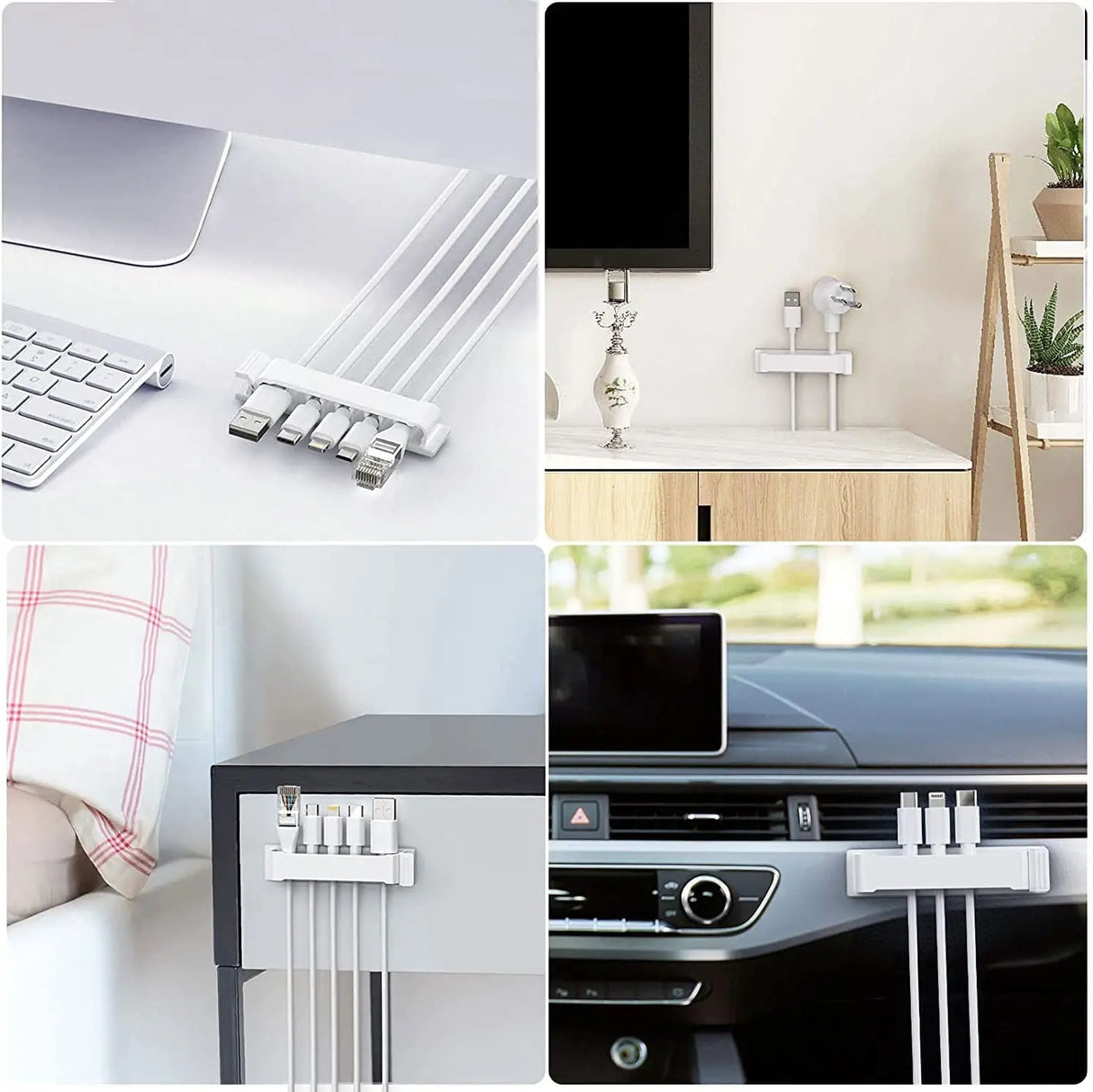 Carvallo ClipTidy FlexFix | Självhäftande & platsbesparande | För 1–10 kablar | I svart, vitt eller transparent Carvallo