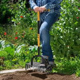 Carvallo AirCore Pro 2-i-1 Handgräsmatta-luftare av stål | Med 16 spikar & 8 jordkärnor | För trädgård, gräsmatta & markvård Carvallo