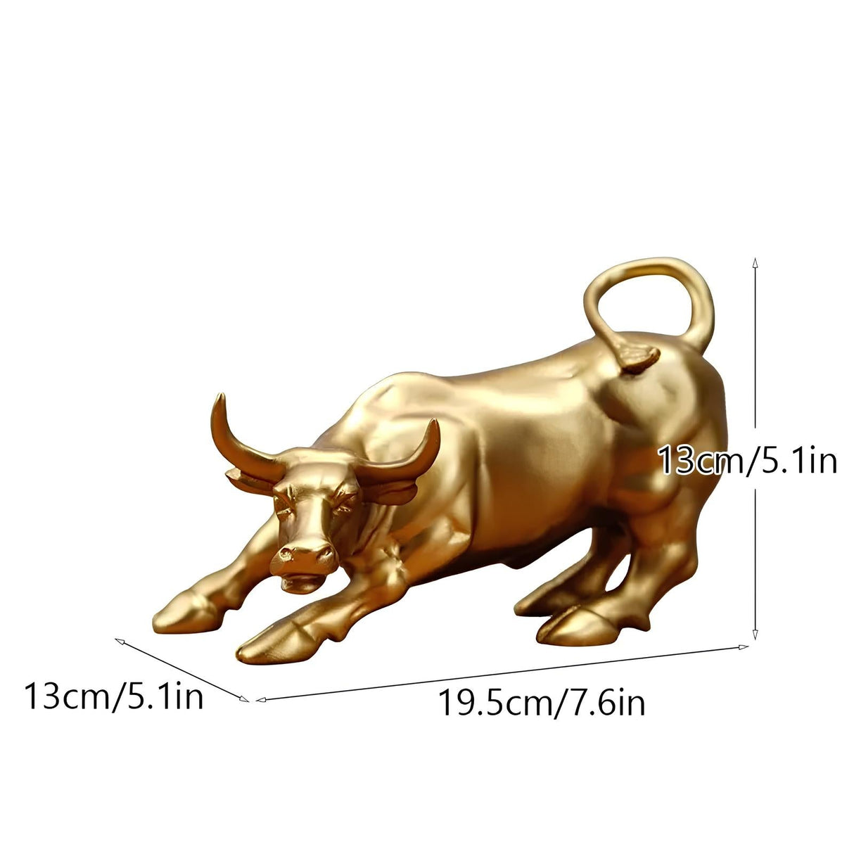 Elévo | Wall Street Bull Market Resin Ornament Feng Shui Wealth Figur Figurine Carvallo