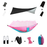 Carvallo Camping-hängematta | Integrerat myggnät & regnskydd | Ultraklight & rivtålig | 3-i-1 utomhuslösning Carvallo