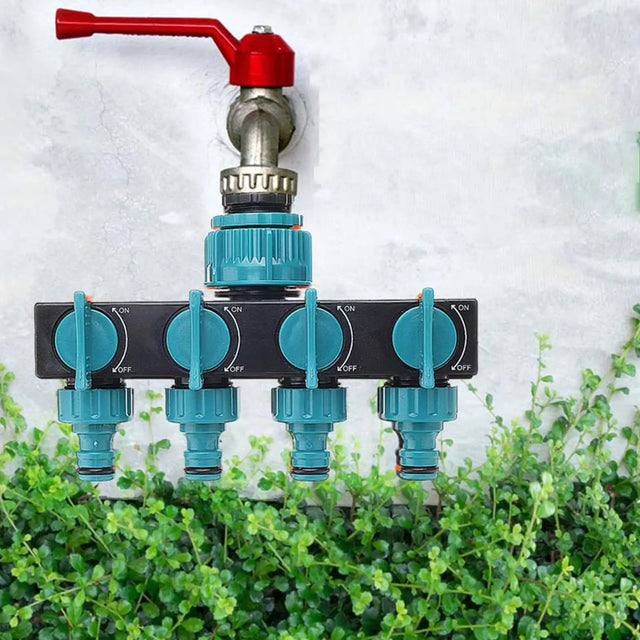 Carvallo QUADRO | 4-vägs fördelare | Flexibel & Robust | ABS plast Grön-Svart Carvallo