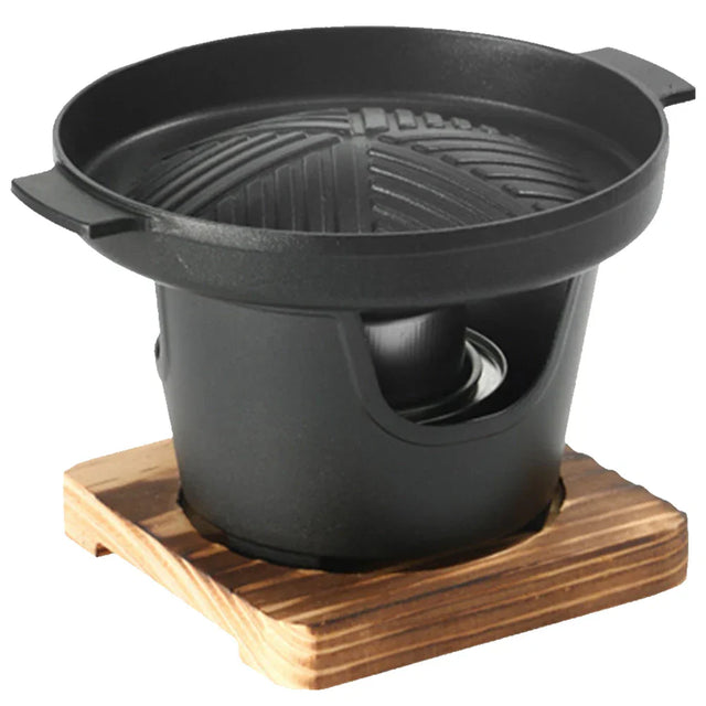 Carvallo Japanesisk Mini-Grill med Alkoholkamin | Bärbar Bordsg grill utan rök | Kompakt och beläggningsfri | För Camping och Balkong Carvallo