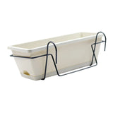 Carvallo Flex Balkongplanter | Med krokar och droppskål | 8 L plastblomlåda för räcken och fönster | Utomhus och inomhus Carvallo