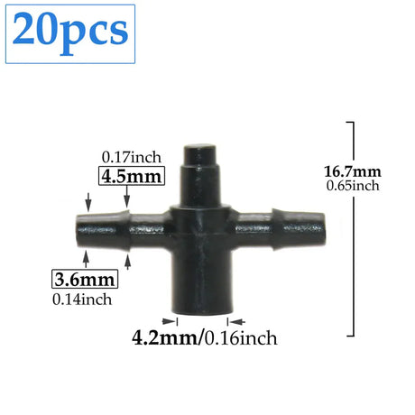 Carvallo Cross Connector | 2-Way Arrow Connection | For 3 mm & 5 mm Hoses | Drip Irrigation Systems Carvallo