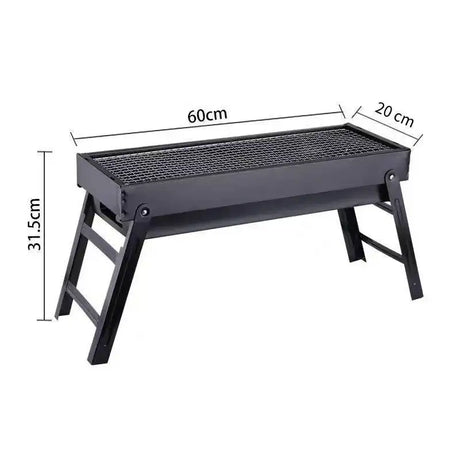 Carvallo Pro Fällbar Kolgrill | Bärbar & stabil | För utomhus, camping & picknick | 60 × 20 × 31,5 cm Carvallo