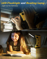 Carvallo Nödradio med 4-faldig strömförsörjning | 3000 mAh Powerbank | LED-ficklampa, läsarmatur & SOS-alarm Carvallo