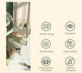 Transparent Desktop Makeup Organizer – Stort kapacitet dammavvisande smycke- och kosmetikaförvaringslåda Carvallo