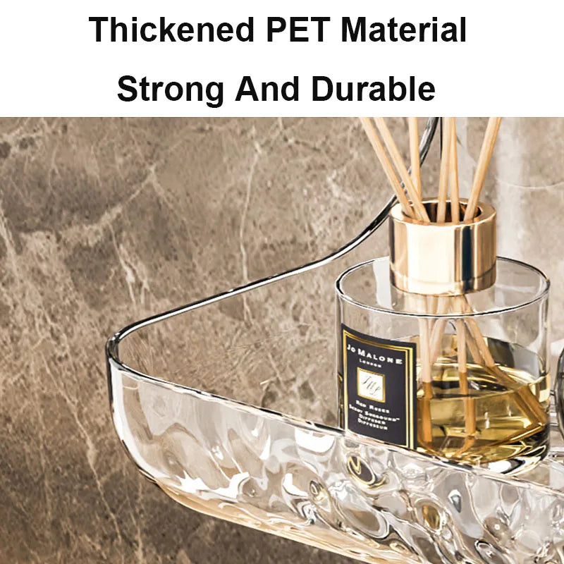 Carvallo WallClear Väggregal Transparent | Acryl Regal Utan Borrning | För Bad & Kök | Stark Fäste & Avtagbar Carvallo