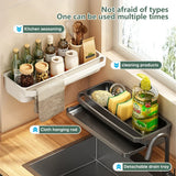 Carvallo Diskbänk Organizer | Avtorknings- & Förvaringshylla | Rutschförbättrad & självavvattnande | För svampar, trasor & tvål | 32 × 11 cm Carvallo