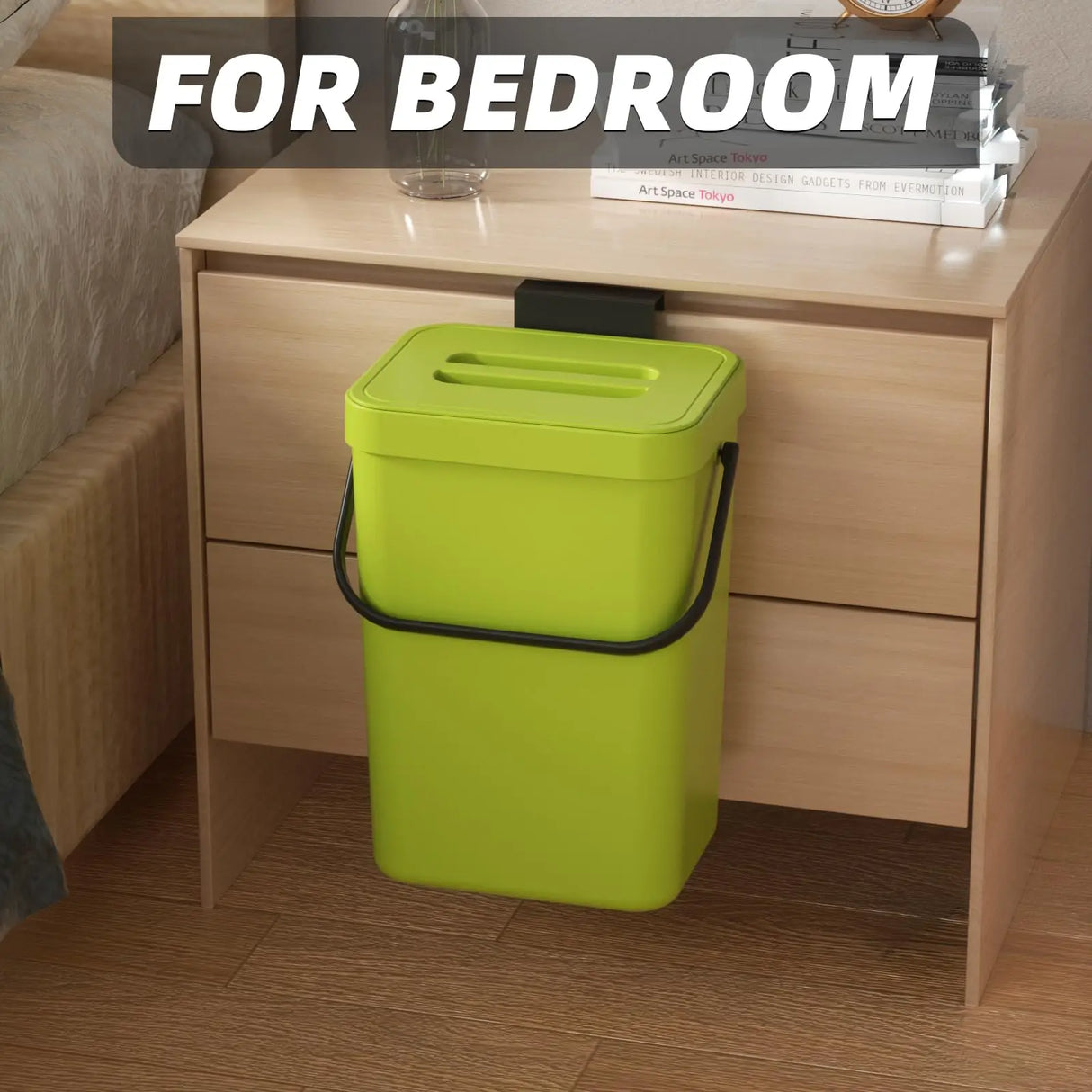 Carvallo Mini Soptunna | Med Lock | Hängande & Väggmontering | Kompakt & Luktblockerande | För Kök, Bad & Kontor Carvallo