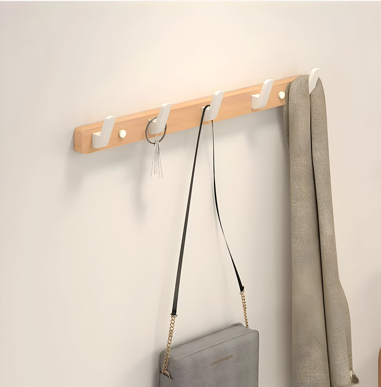 Carvallo - Minimalistisk väggkrok med naturlig träådring och slät finish Carvallo