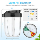 Carvallo TravelDose Pillerbox XXL | BPA-fri & Läcksäker | Ideal för resor | Med bärhandtag Carvallo