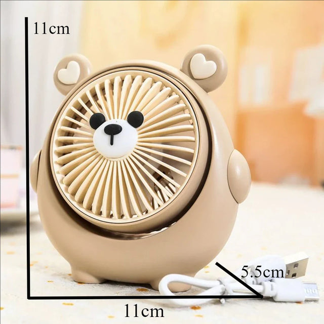 Carvallo MiniCool Mini Bordfläkt Hund & Capybara | 3-Stegs Vind | USB-Laddning | Tyst & Handhållbar Carvallo