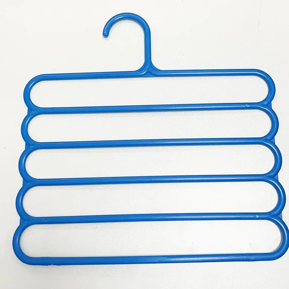 Carvallo-Kläderhängare OrgaTier | 5-i-1 Byxor- & Schalhållare | Platsbesparande Skåporganisatör i Metall Carvallo