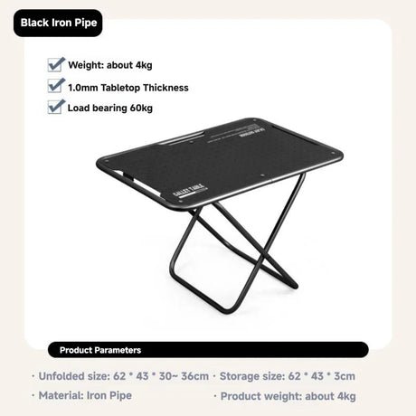 Carvallo Campingtisch GEARVION TacticalPro | Lätt & Bärbar | Aluminiumslegering | 60kg Tragkraft | Utomhus, Camping, BBQ Carvallo