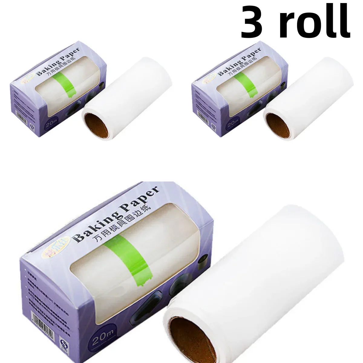 Carvallo Bakplåtspapper på rulle 1/2/3 stycken à 20 m | Non-stick & Värmebeständig | För ugn, mikrovågsugnar & Luftfritös | Livsmedelsäker & Vattentålig Carvallo