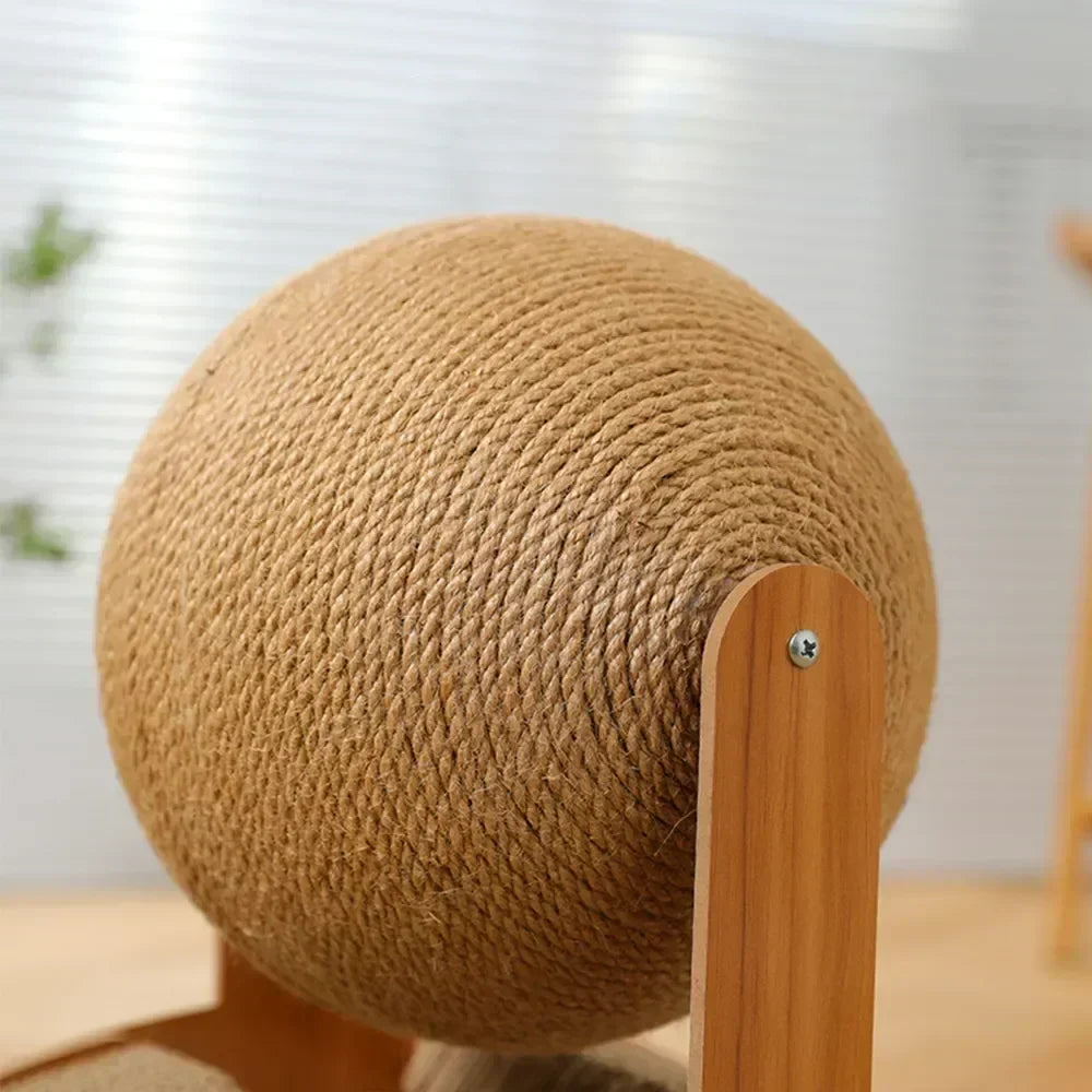 Carvallo Kattleksak | 2-i-1 Klösboll & Klösträ | Massivträ & Sisal | Mobiliesskydd Carvallo