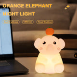 Carvallo Barn Nattlampa Elefant | Mjuk Silikon | Dimbart & Timer | Uppladdningsbar Carvallo