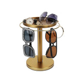 Carvallo Rotatable Sunglasses Organizer | 360° Rotating Stand with Jewelry Tray | Stainless Steel | 20 × 24 × 15 cm Carvallo