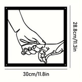 Connected Hands Metallväggdekoration – Minimalistisk och Enande Carvallo