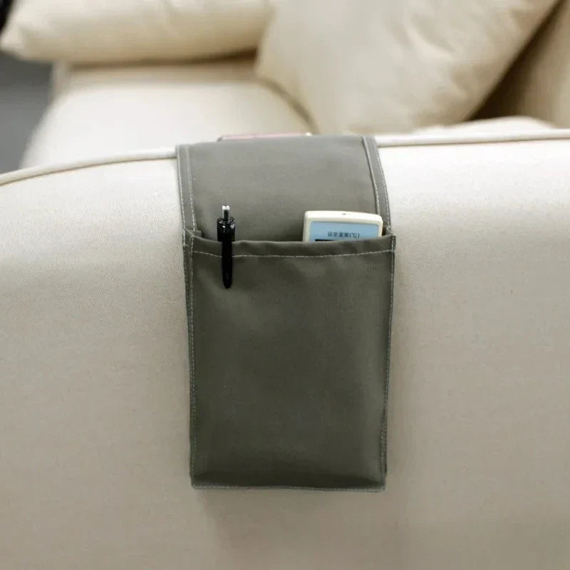 Carvallo Sängorganisator av bomullslinne | Hängande förvaring med fickor | För fjärrkontroll, böcker och tillbehör – ca. 30×20×10 cm Carvallo