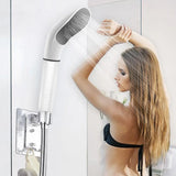 Carvallo Högtrycksduschhuvud med vattensparfunktion | Vit handdusch med filter & standardanslutning – 22×12×7,4 cm Carvallo