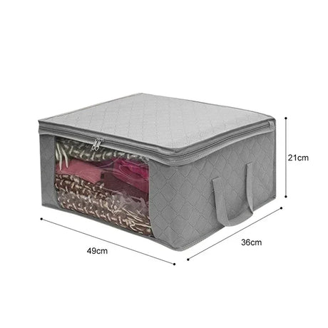 Carvallo Fällbar Förvaringslåda 49×36×21 cm | Med Fönster & Dragkedja | För Kläder, Filtar & Lekar Carvallo