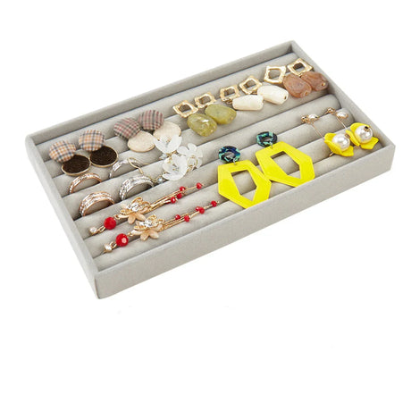 Carvallo smyckeslåda | Kompakt & Elegant | Samt-display med förvaring | För ringar & örhängen Carvallo