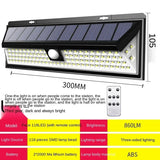 Carvallo 90 Solar Vägglampa med rörelsesensor | 90 LEDs | 3 lägen | IP65 Vattentålig | 4400 mAh Batteri | Utomhusbelysning för trädgård, terrass & gård Carvallo