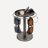 Carvallo Rotatable Sunglasses Organizer | 360° Rotating Stand with Jewelry Tray | Stainless Steel | 20 × 24 × 15 cm Carvallo