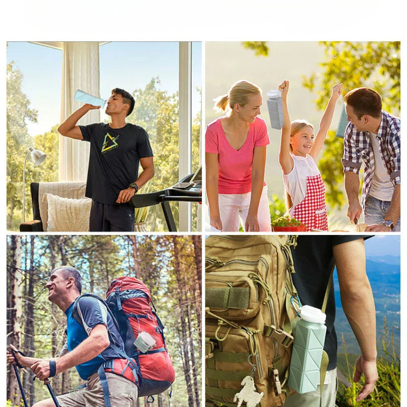 Praktisk Fällbar Silikonflaska För På Språng Carvallo