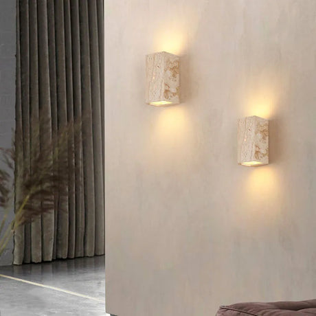 Vägglampa Travertinsten LED Upp Ner Carvallo
