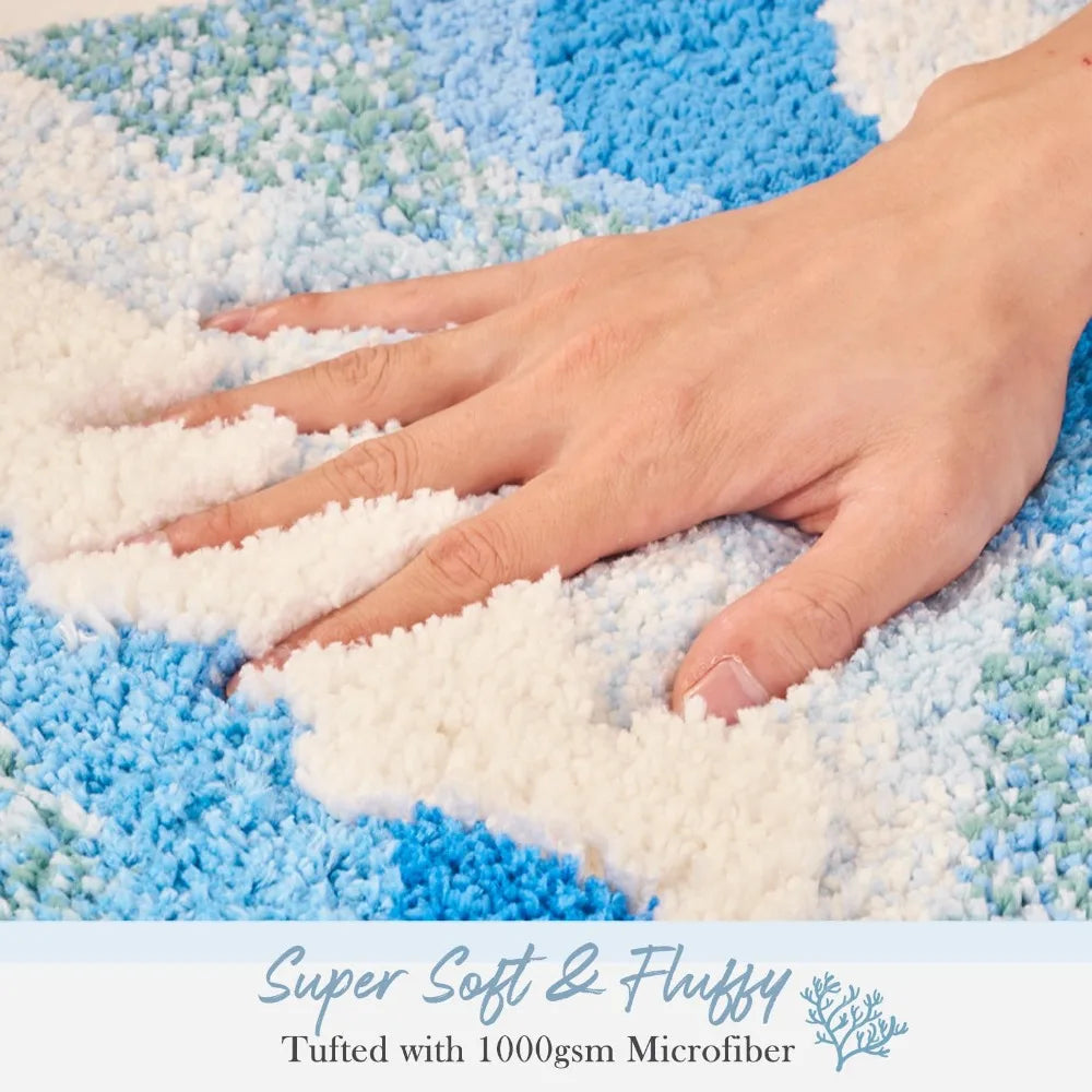 Aesthetic Wave Tufted Rug – Havsinspirerad Mjuk & Halkfri Matta Carvallo