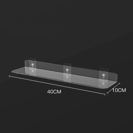 Carvallo Living | Akryl Vägg hylla | Transparent svävande hylla för badrum, kök och vardagsrum | 20–50 cm | Platsbesparande förvaring Carvallo