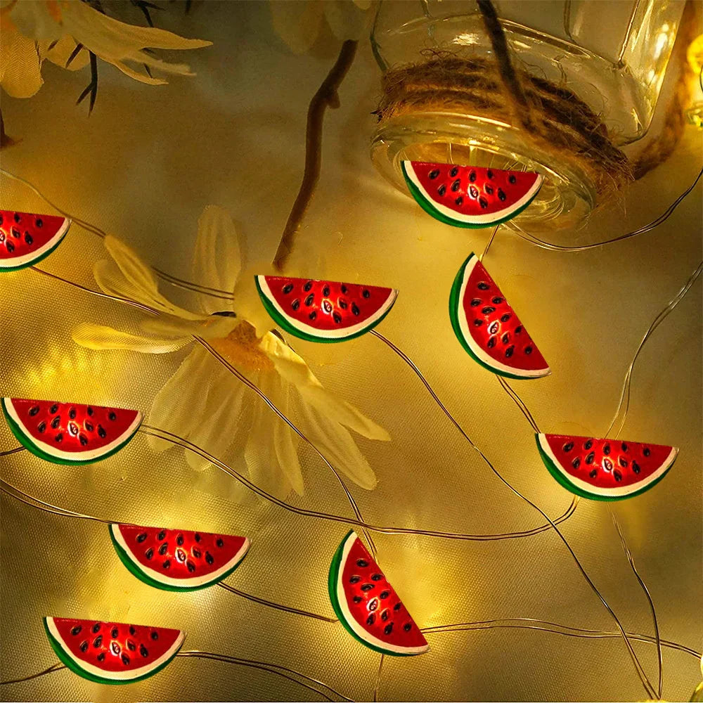 Carvallo Vattenmelon Ljuskedja | 20 LEDs | Batteridriven & Färgglad | 2 Meter | Sommar-dekor för Trädgård & Fest Carvallo
