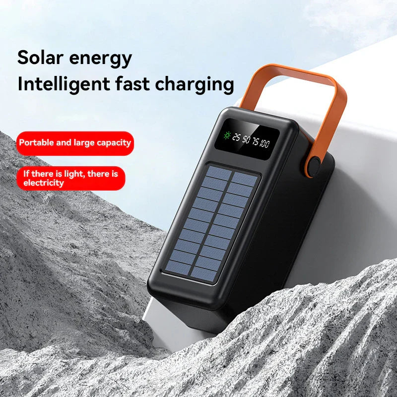 Carvallo Xiaomi Solarbatteri 100 000 mAh Powerbank med integrerad LED-ficklampa – Snabb laddning & Ute-elförsörjning Carvallo