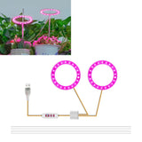 Carvallo Luminara Ring | LED-växtbelysning med timerfunktion | 1–4 huvuden | USB-driven & 5-stegs dimbar Carvallo