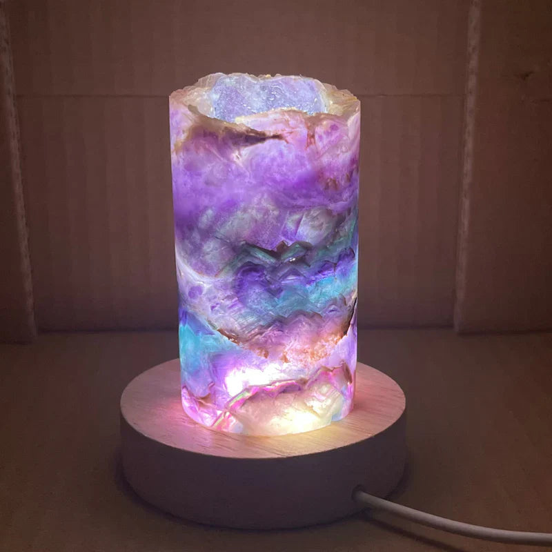 RainbowGlow – Fluorite table lamp with enchanting light effects for a calming atmosphere Carvallo