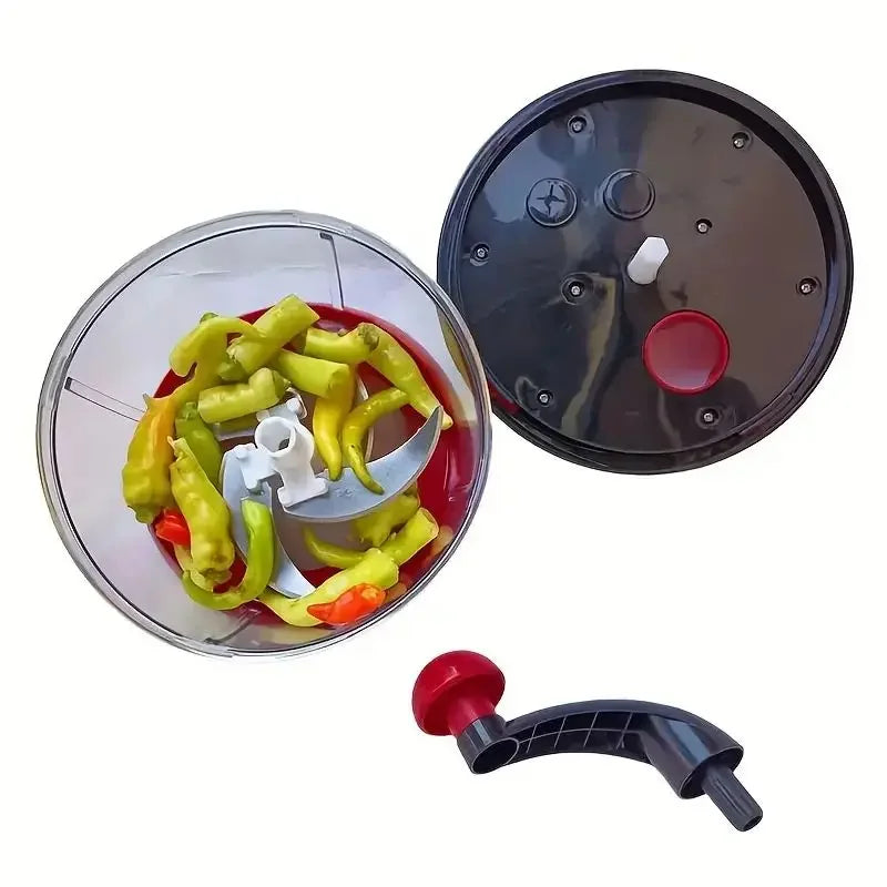 Carvallo EcoChop Manuell Vitlök- & Grönsaksavskärare | Rostfria blad | 16×16×13,5 cm | Multifunktionell köks hackare Carvallo