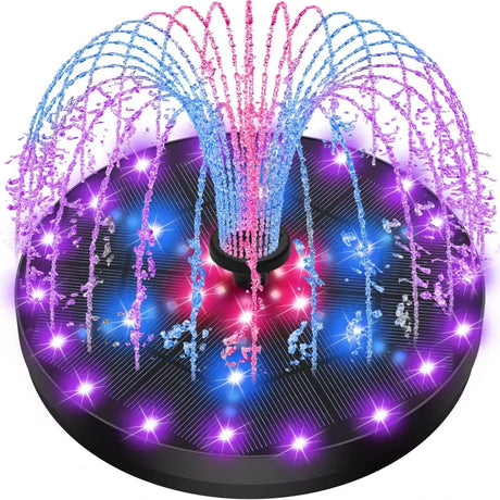 Carvallo AquaLuce 4W | Med 60 LEDs & 2000 mAh batteri | Automatisk vatten- & ljusfunktion | För dammar, fågelbad & trädgård Carvallo