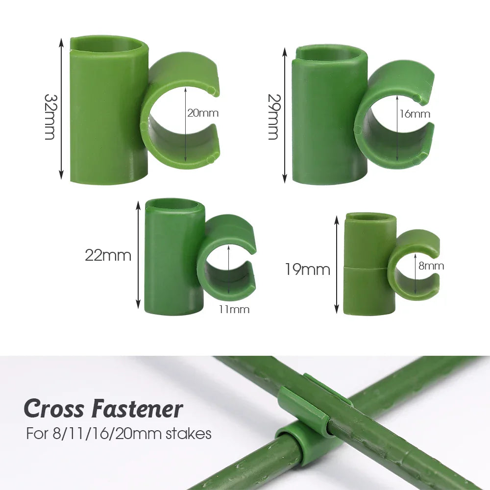Carvallo Connect | 15-pack krysskopplingar för växtstöd | För .8–2.0 cm stänger | Justerbara klämmor för spaljéer & växtstöd Carvallo