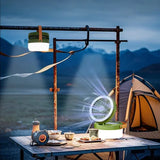 Carvallo Fällbar Sol-Campinglampa med Fläkt 12 × 12 cm | 2-i-1 Tältslampa & Kylfläkt med 4 Ljuslägen | USB & Solarbatteri utomhuskombination Carvallo