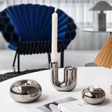 Elegant Silver Candle Holder with Minimalist Design Carvallo