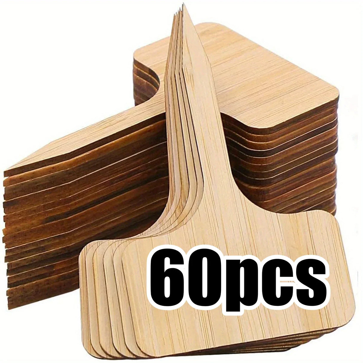 Carvallo NaturLine växtskyltar av bambu 50 st. | T-formad trädgårdspik | Ombart och väderbeständig | För örter, grönsaker och blommor Carvallo