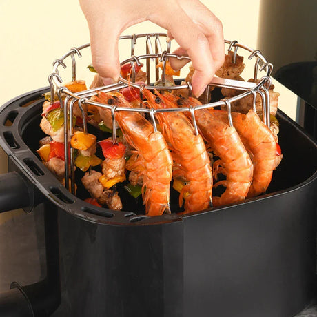 Carvallo Vertikal Spettshållare i rostfritt stål | För grill & luftfritös | Plats för 12/24/48 spett | 19 × 10 cm Carvallo