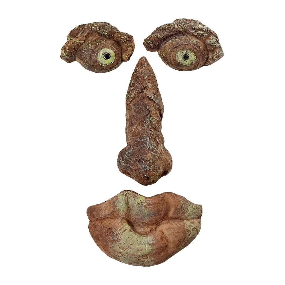 Carvallo Trädansikte Dekofigur | Handmålad harsskulptur | Rolig trädstamsfigur för trädgård & helgdagar | DIY-trädansikte Carvallo